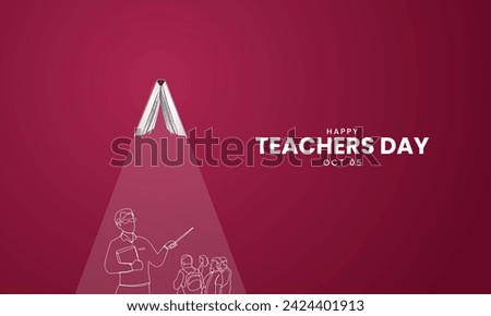 Happy Teachers Day. Creative  Design for banner poster, 3D Illustration