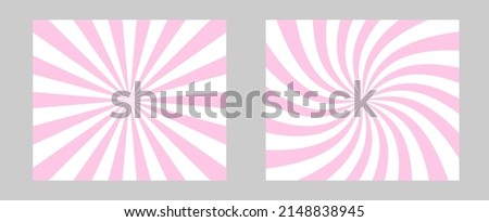 Solar explosion Sun Burst Effect. Vector Sunburst wallpaper. Pink rose color burst set of 2 sun rays background. Circus background, abstract pattern with colorful rays, banner element for show, fair.