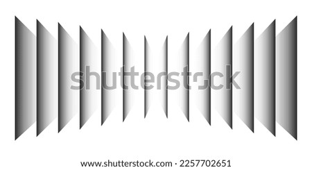 Abstract perspective rectangles overlay light shadow pattern isolated on white background. Vector illustration design template, modern background concept for technology, AI, music, science.