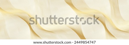 Abstract luxury background with gold wavy curve lines pattern (guilloche curves) in premium colors. Elegant vector golden diagonal striped texture template for banner, business card, headline backdrop