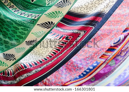 DUBAI, UAE-NOVEMBER 8: Market in Dubai Deira on November 8, 2012 in Dubai UAE. Biggest market in Dubai. Various scarves