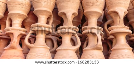 ceramic pots on the Dubai market, souk