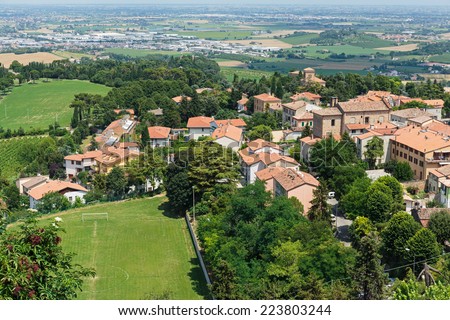 Panoramic view of the old provincial town in Italy