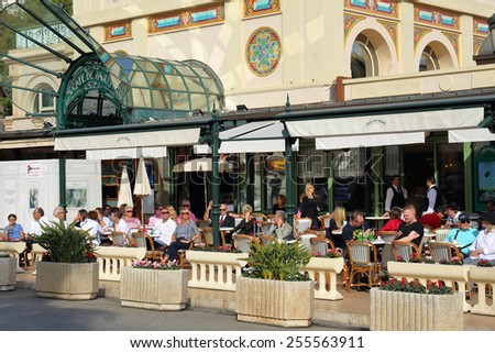 MONTE CARLO, MONACO - NOVEMBER 2, 2014: Famous Cafe de Paris near the Grand Casino