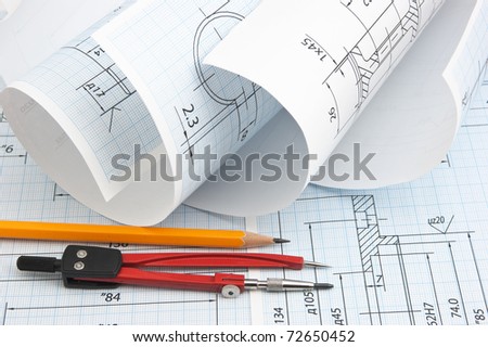 twisted technical drawing and tools