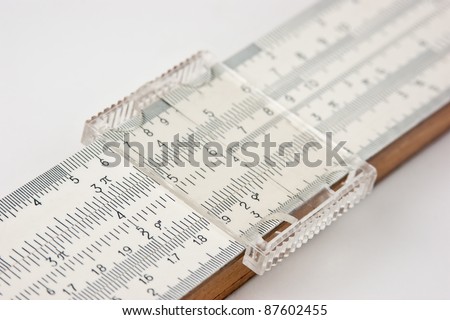 Vernier scale old logarithmic ruler