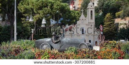 MONTE CARLO, MONACO - NOVEMBER 2, 2014: Monument concept of Formula 1, on the street in Monte Carlo