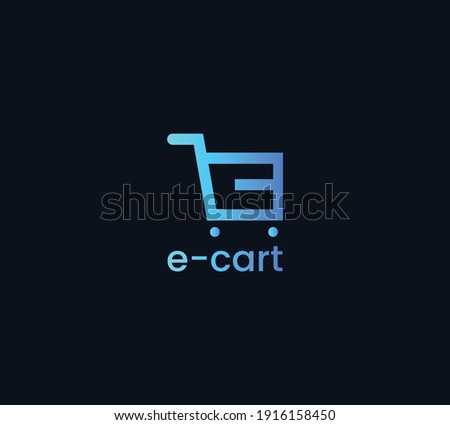 E Initial logo concept with shopping cart template vector