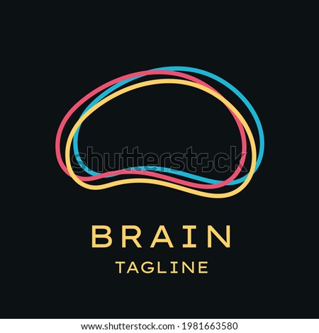 Smart brain outline logo vector design. Conscious logo concept, brainstorm, power thinking, mindfulness, consciousness logo icon.