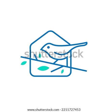 Bird Nest Home vector logo template. Clean and minimal style bird nest logo design illustration.