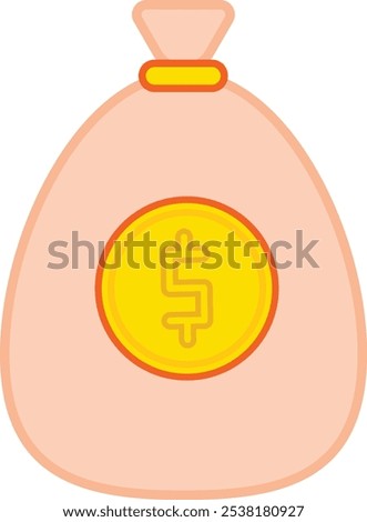 Illustration of a money bag symbolizing wealth, savings, and financial security. Great for banking, finance, and investment-related designs.