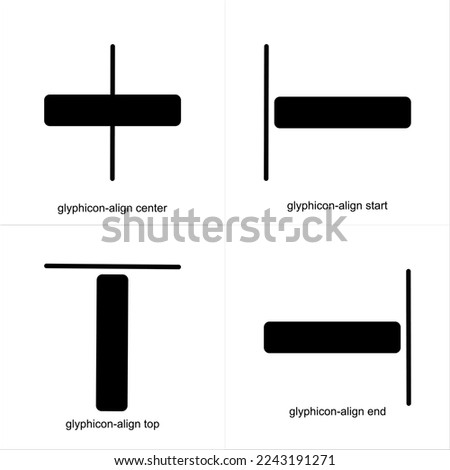 icon glyphicon align center, align start, align top, align end