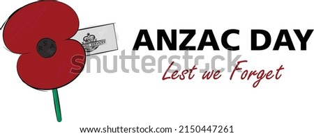 ANZAC War Remembrance Red Poppy 25th April Australia New Zealand RSA Returned Services