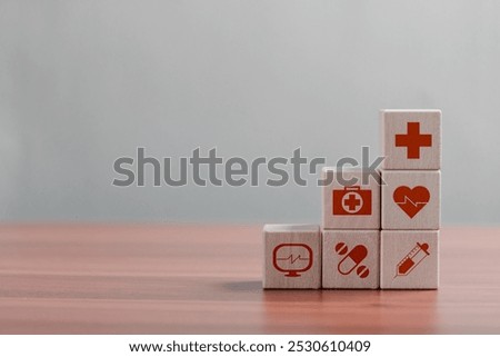 Similar – Image, Stock Photo Businessman with wooden blocks and red arrow