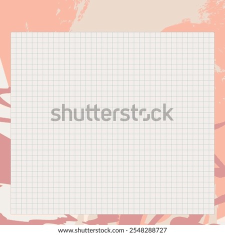 Cute checkered square sheet pattern or template with winter abstract background, pastel colours for notepad, schedule, planner, notebooks page, organizer design. You can add text. Vector illustration.