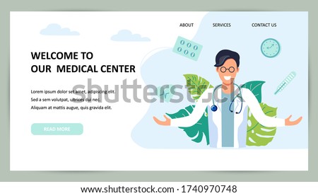 Similar – Image, Stock Photo Man placing opening poster after coronavirus