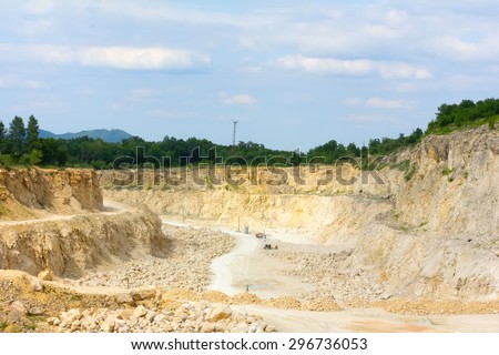 stone quarries on production of limestone in Adygea