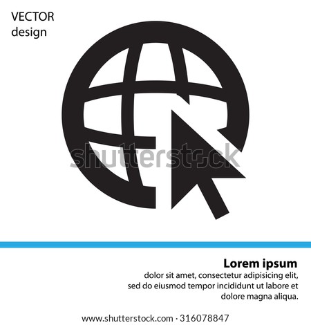Globe (go to web), web icon. Vector design
