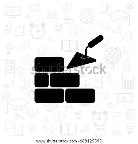 Vector icons brickwork and building trowel