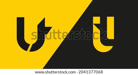 Set of UT, TU, T, U Abstract Letters Logo. Luxury, simple, premium, and monogram logo design
