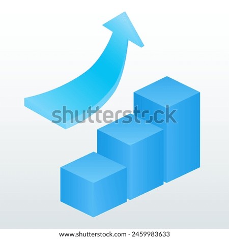 A staircase with up arrow. Convenient to use as business infographics. 3 D. Vector illustration.