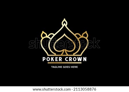 Golden King and Spade Ace for Poker logo design vector