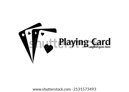 Simple Minimalist Vintage Poker Playing Card for Gamble Bet Casino Sport Club Logo Design Vector
