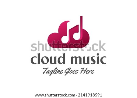 Modern Cloud Music Notes for Song Storage Logo Design