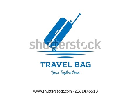 Vintage Retro Travel Bag Silhouette Icon Logo Design Vector
