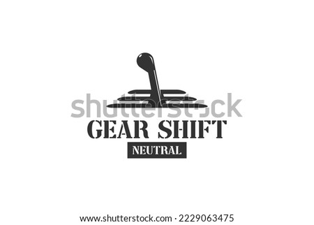 Vintage Retro Gear Shift Car for Race Service Garage Workshop Logo Design