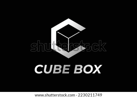 Simple Minimalist Hexagonal Geometric Initial Letter C for Square Cube Box Logo Design