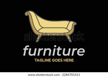 Elegant Luxury Sofa Couch Chair for Furniture Interior Logo Design Vector