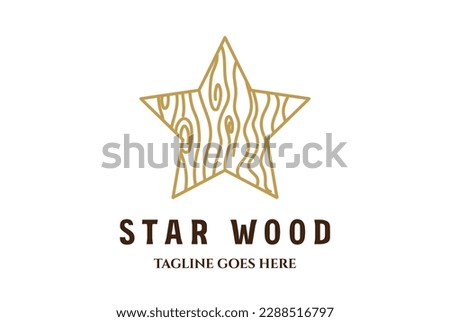 Simple Minimalist Wooden Star Wood Logo Design