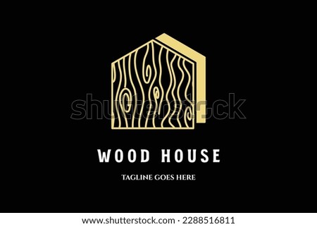 Elegant Luxury Wooden House Wood for Furniture Logo Icon Illustration Design Vector