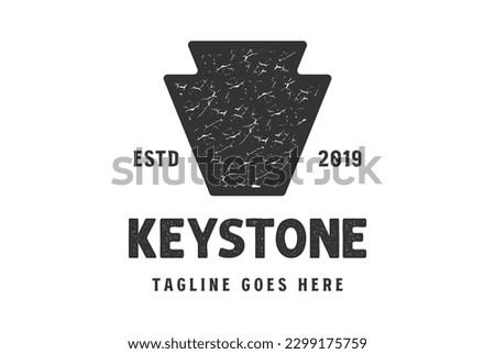 Vintage Rustic Retro Keystone Brick Logo Design