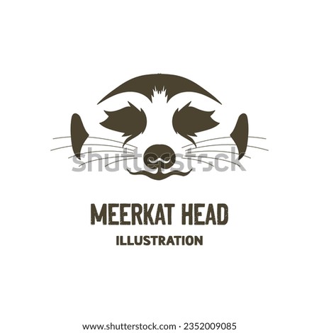Simple Minimalist African Meerkat Head Face Illustration Vector