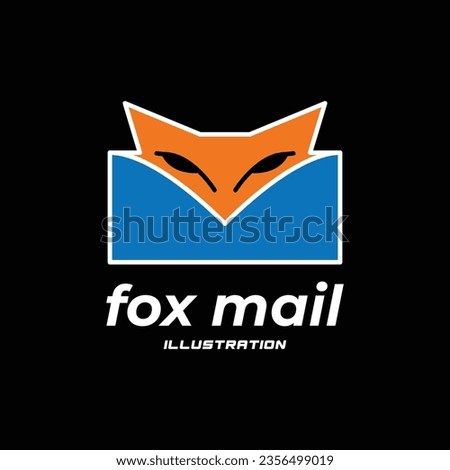 Simple Geometric Fox Wolf Dog Mail Icon Illustration Vector