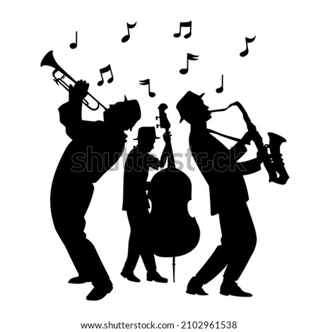 Silhouette of jazz musician vector eps music illustration