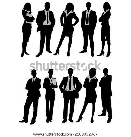 Set of silhouette business people. Illustration of busines people eps
