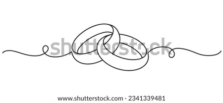 Line art vector illustration pair of a wedding ring