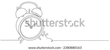 Alarm clock line art style vector illustration