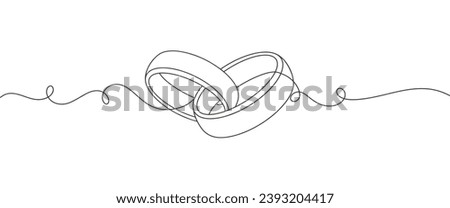 Wedding rings line art vector illustration