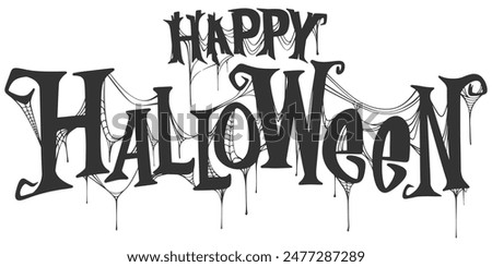 Happy Halloween Text Banner, Vector eps