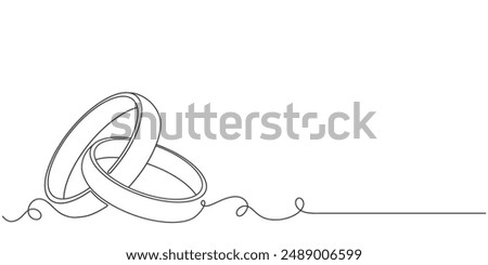 Wedding ring line art vector illustration