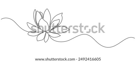 Line art illustration of the lotus flower. linear floral pattern. Vector design of a water lily. The concept of yoga