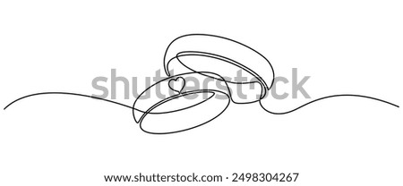 Wedding ring line art style vector illustration