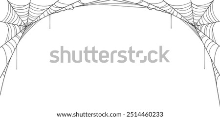 illustration of a spider web halloween frame, spider web vector eps