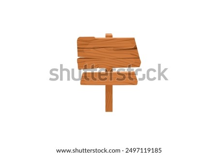 isolated wooden signboards signpost with wooden plates on posts with directions and engraving rusting design text illustration editable background vector