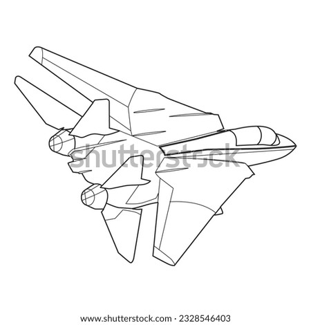 General Dynamics F-16 Viper. Stylized drawing of a modern jet fighter. Vector image for illustrations.