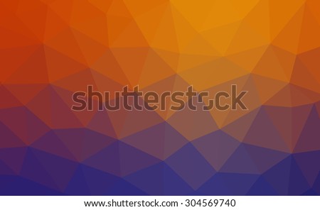 Blue orange abstract geometric rumpled triangular low poly style  illustration graphic background